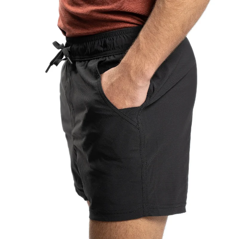 Men's angler fishing pants-Workout Shorts - Black