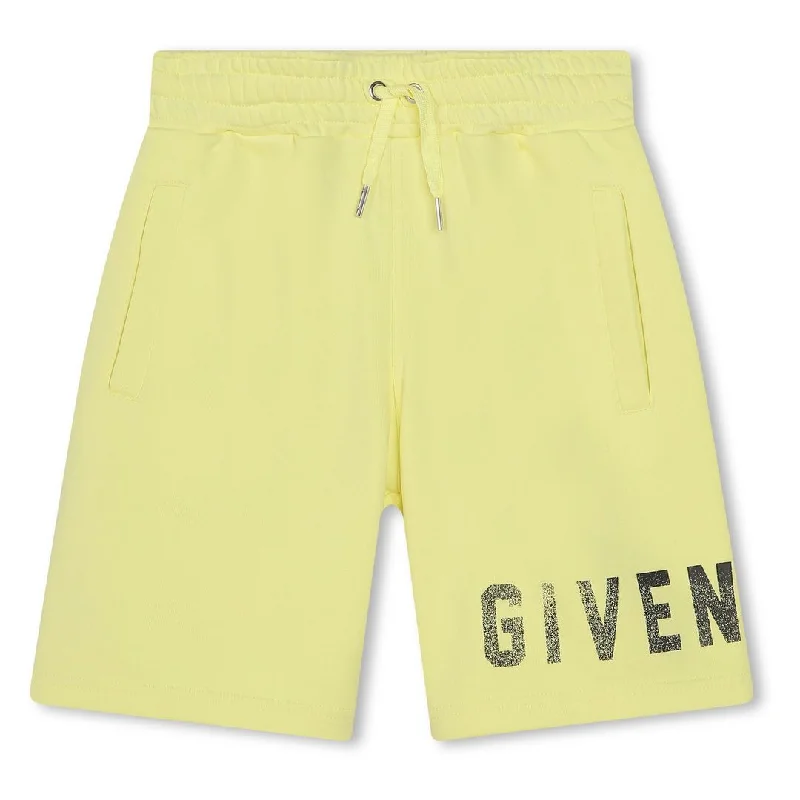 Men's crisp pleated pants-Yellow 4G Logo Print Shorts