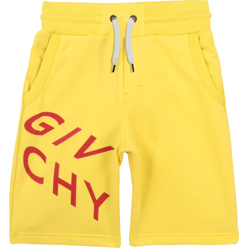 Men's ritzy luxury pants-Yellow Logo Shorts